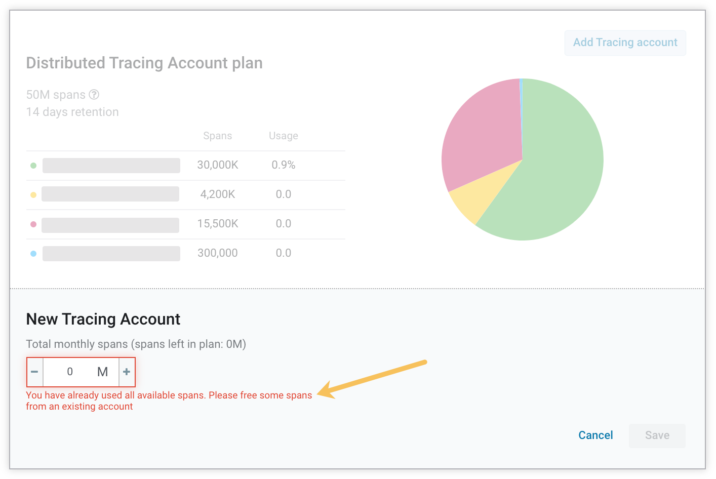 Reduce existing span allocation