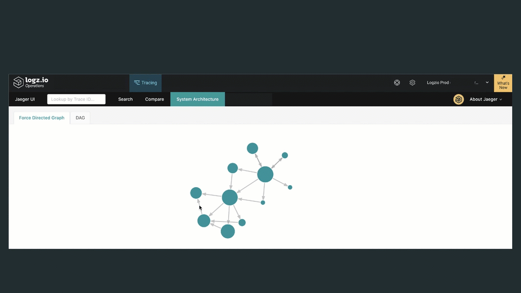 Change focus in force directed graph