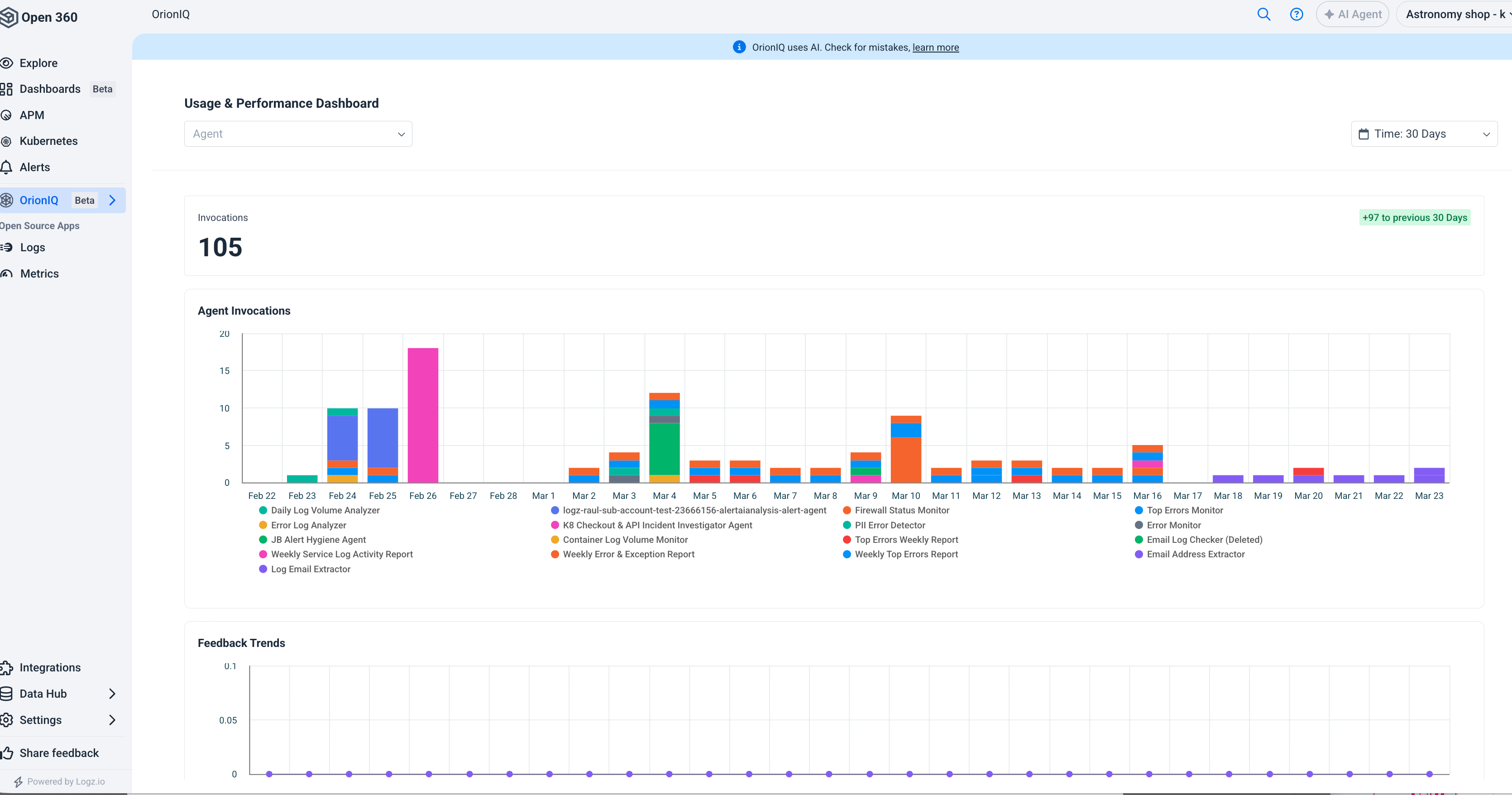 Usage & Performance Dashboard
