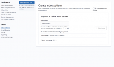 create index pattern